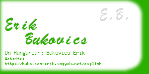 erik bukovics business card
